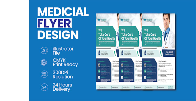 Bestseller - design professtional medical flyer, homecare health flyer design