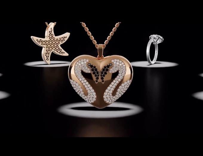 Gig Preview - Do cgi jewelry animation 3d cad 3d product design 3d anamorphic video