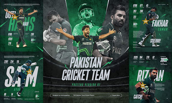 Gig Preview - Design creative sports and cricket team poster design