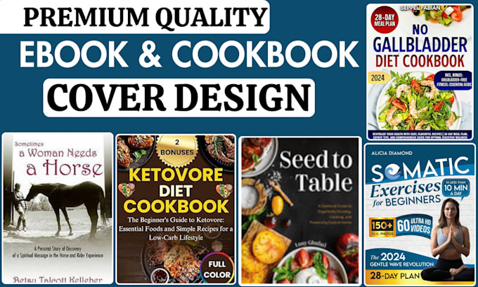 Gig Preview - Do ebook cover design, cookbook cover, amazon KDP paperback, kindle cover design