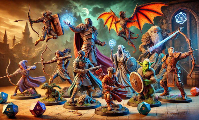 Gig Preview - Sculpt 3d miniature dnd fantasy character tabletop game 3d dnd 3d action figure