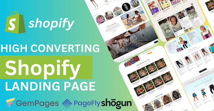 Gig Preview - Design shopify landing page, sales page, product page with pagefly, gempages