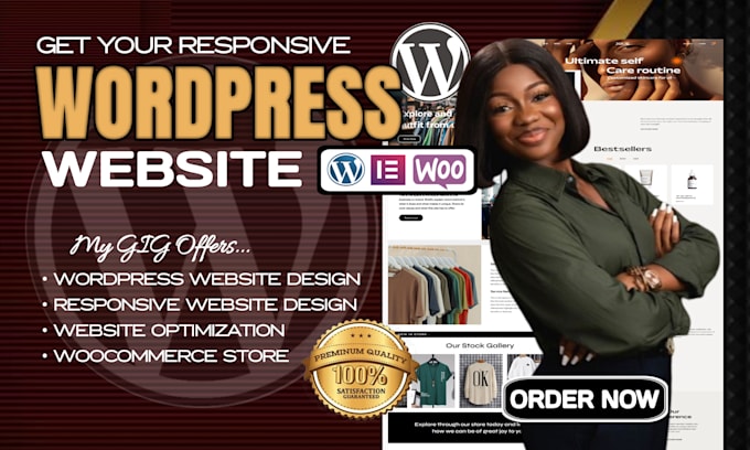 Gig Preview - Build wordpress website design with elementor pro, woocommerce store, wordpress