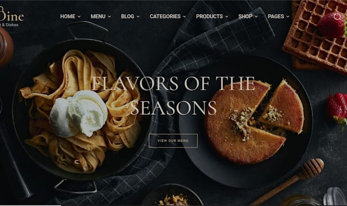 Gig Preview - Design a restaurant website with online ordering system, food website