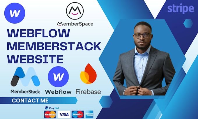 Gig Preview - Setup webflow memberstack, payment firebase, memberspace, fix webflow website