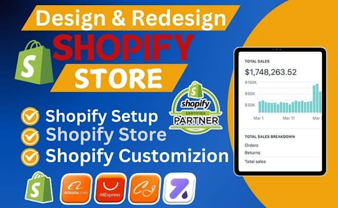 Bestseller - create shopify store design shopify website shopify dropshippimg shopify store