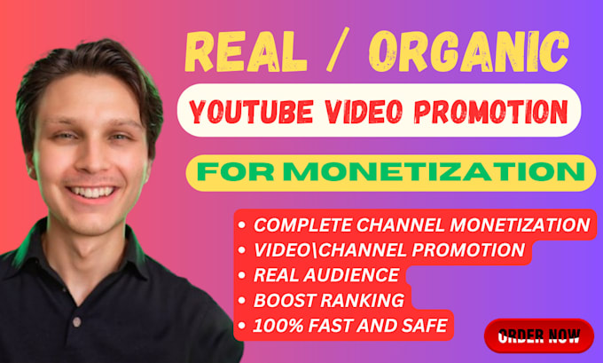 Bestseller - do organic youtube video promotion for channel monetization