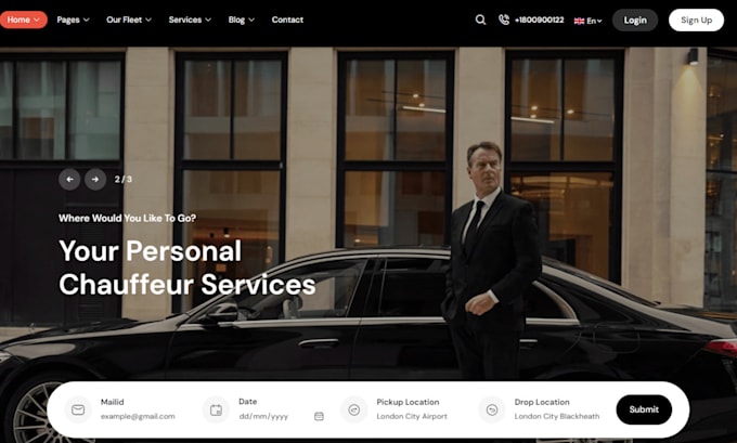 Gig Preview - Design taxi booking website, car rental, limousine website car booking