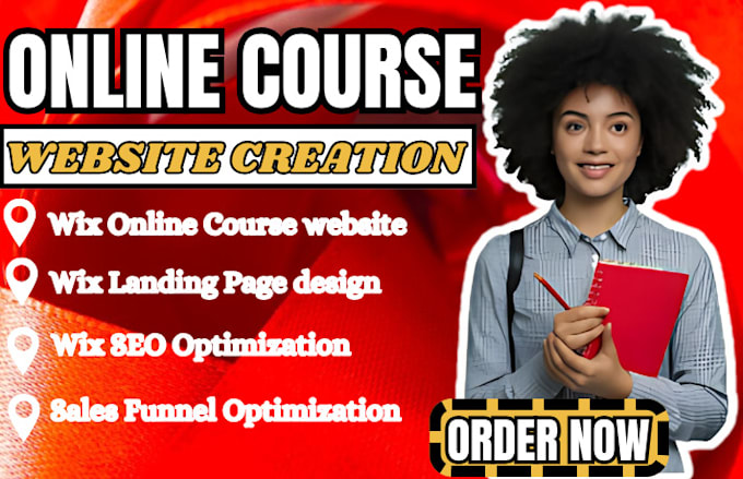 Gig Preview - Create online course wix landing page, thinkific and udemy course