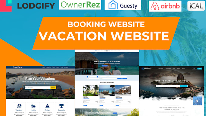 Gig Preview - Vacation website, hotel website, travel website,  lodgify, hostaway, airbnb