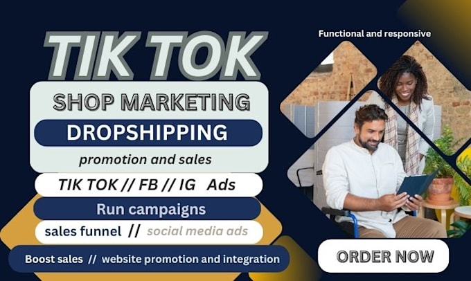 Gig Preview - Setup facebook, instagram, tikok shop, run ads and dropshipping