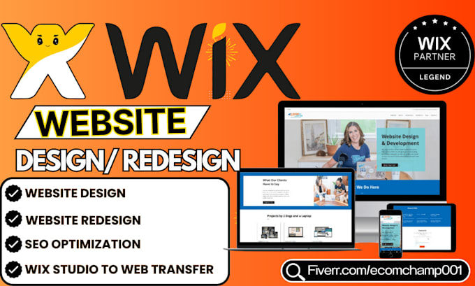 Gig Preview - Design wix website, redesign wix website or build wix website