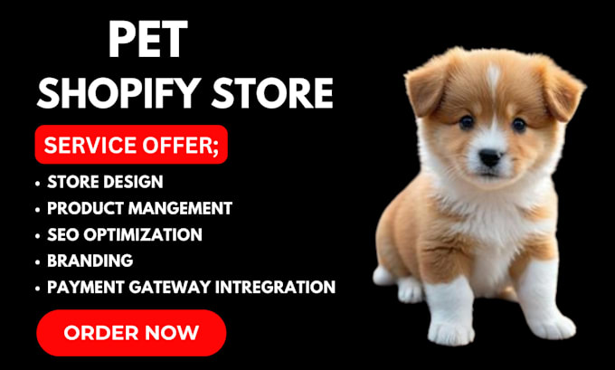 Gig Preview - Design highly profitable pet shopify store dropshipping store pet website