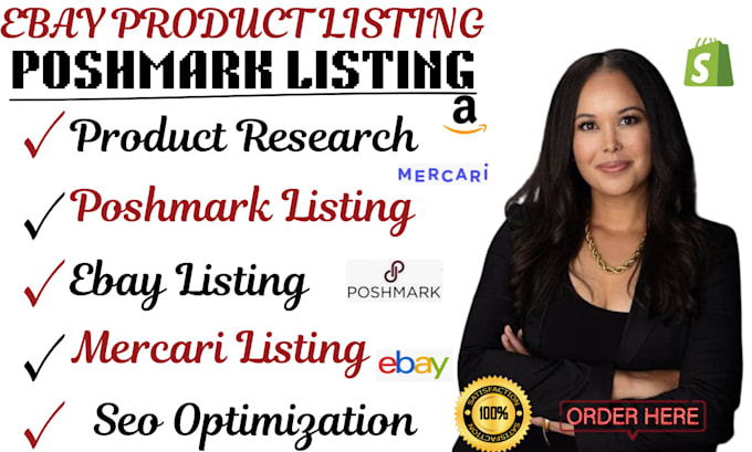 Gig Preview - Ebay product listings cross listing on ebay poshmark mercari