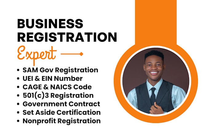 Gig Preview - Non profit business registration, sam gov, 501c3 mbe ein cage code uei mbe 8a