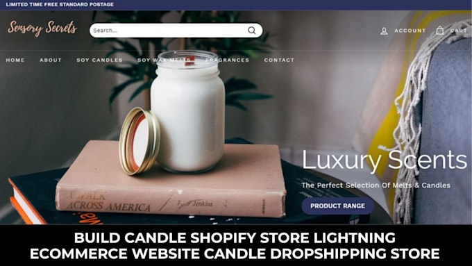 Gig Preview - Build candle shopify store lightning ecommerce website candle dropshipping store