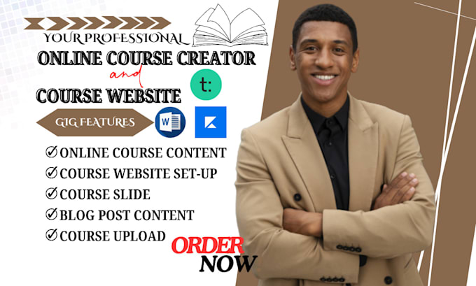 Gig Preview - Create ebook, quality online course content, teachable course creation, ppt