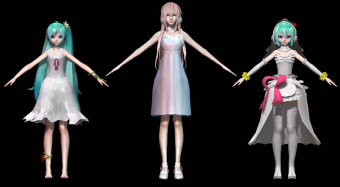 Gig Preview - Create mmd model, 3d model character animation, mmd motion, pv, mme sfm model