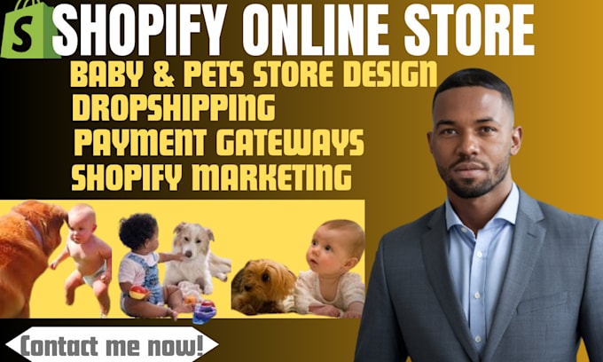 Gig Preview - Design shopify pet store shopify online store design pet supplies baby store pod