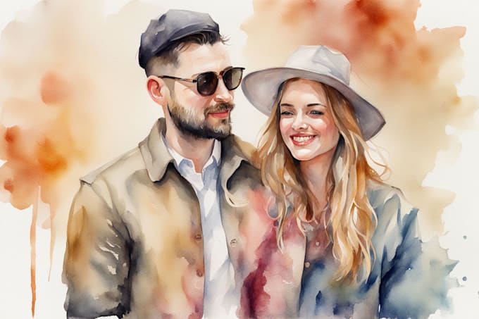 Bestseller - create amazing watercolor couple portraits