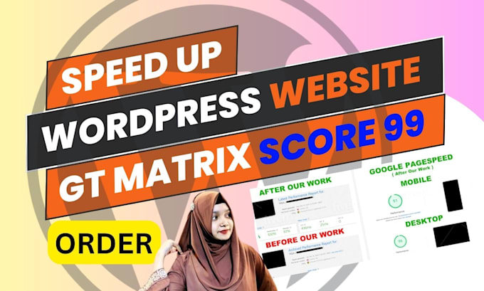 Gig Preview - Do speed optimization wordpress, google page speed insight, gtmatrix page speed