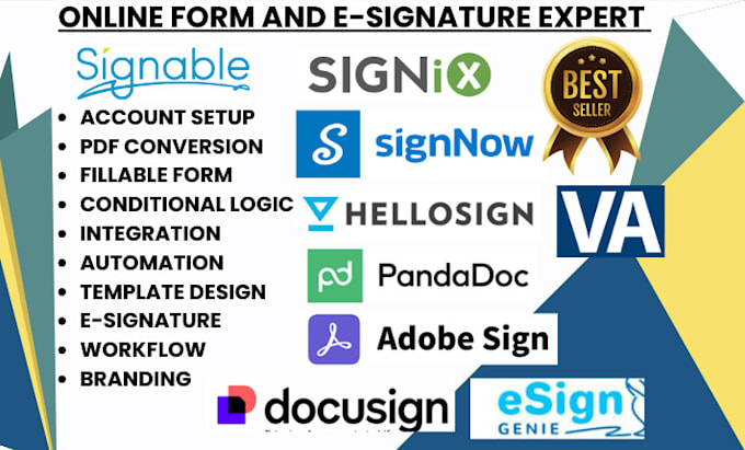 Gig Preview - Create fillable interactive pdf design docusign pandadoc adobe sign jotform