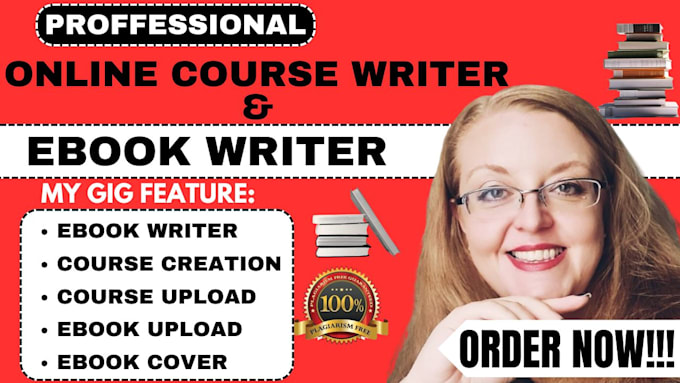 Gig Preview - Do online course, course creation, ebook writer, ebook online course