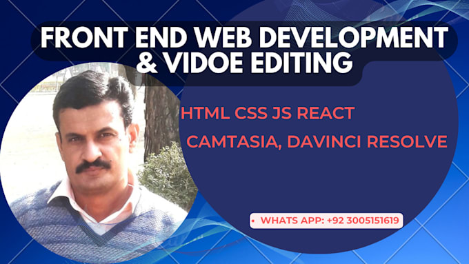 Gig Preview - Be a front end web developer using HTML CSS js react