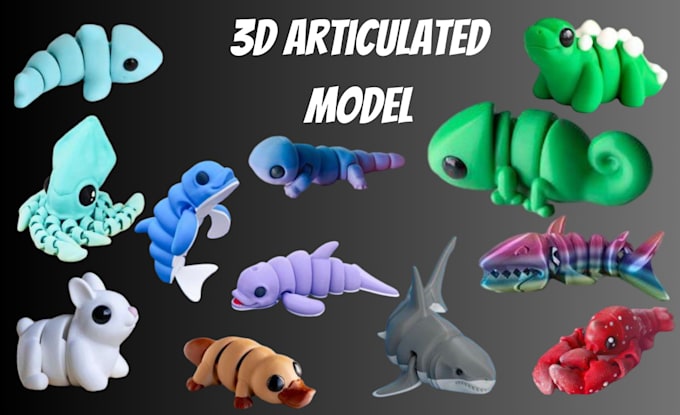 Gig Preview - Do 3d bjb 3d articulated model 3d toy model character 3d figurine 3d stl file