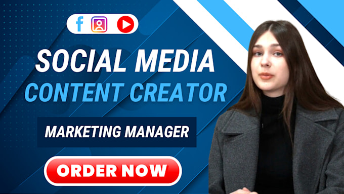 Gig Preview - Be your social media content creator and marketing manager