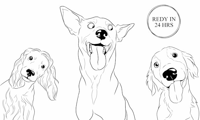 Gig Preview - Create unique vector line art illustrations for your pets