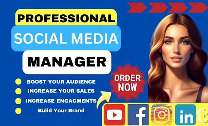 Gig Preview - Monthly social media management and social media manager