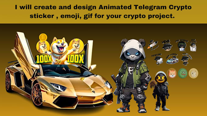 Gig Preview - Do crypto animated telegram stickers pack, furry telegram stickers, 2d memecoin