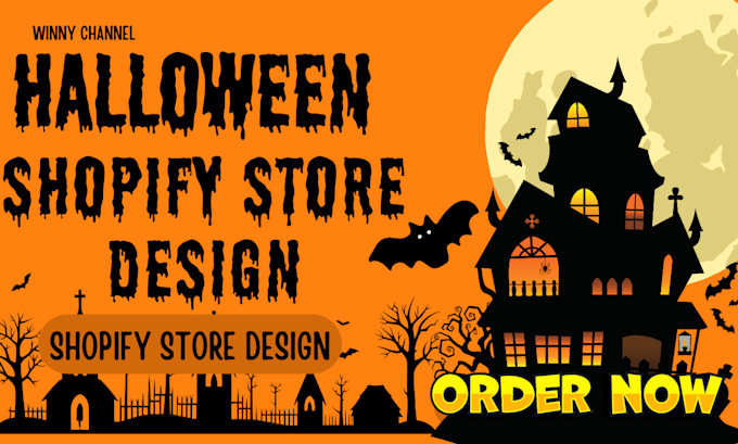 Gig Preview - Design halloween shopify store halloween dropshipping shopify store