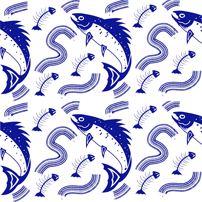 Gig Preview - Make a seamless pattern design with a fish theme