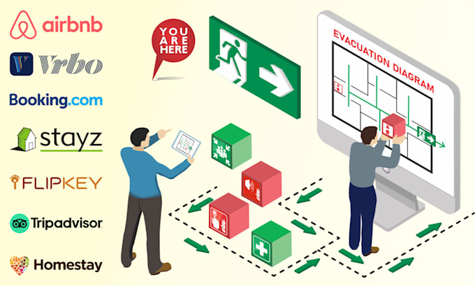 Gig Preview - Do airbnb evacuation, escape, egress plans, diagrams