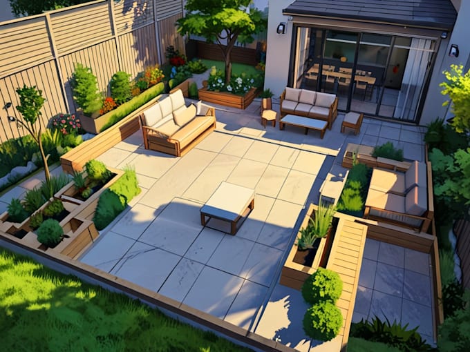 Gig Preview - Design your garden, backyard,terrace,realistic landscape