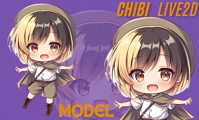 Gig Preview - Design and rig chibi live2d vtuber model chibi art pngtuber anime 2d model