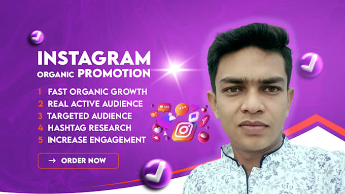 Gig Preview - Do instagram organic promotion real and targeted audience