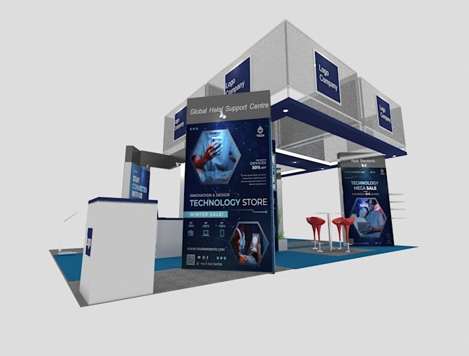 Gig Preview - Design trade booth, product display stand exhibition stand and kiosk, backdrop