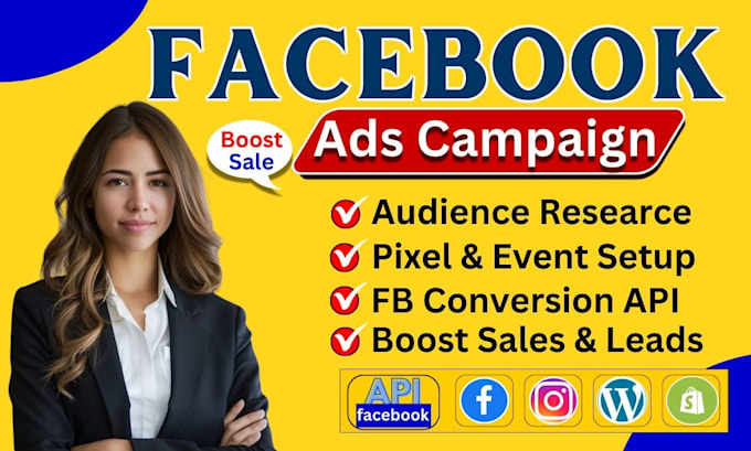 Gig Preview - Be your facebook ads campaign,run instagram advertising, shopify ads, fb ads