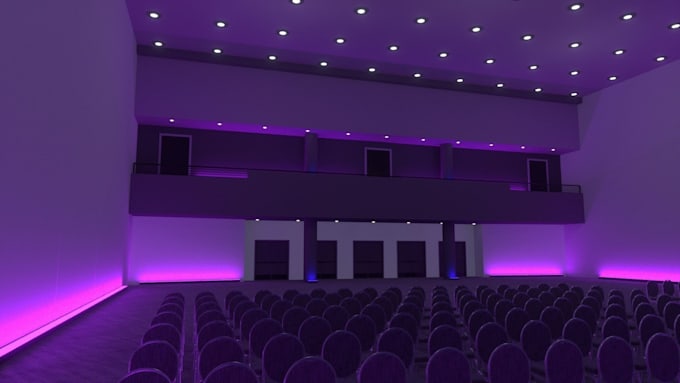 Gig Preview - Renovate 2d to 3d hall design,cgi event center interior design,3d walkthrough