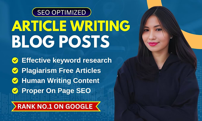 Gig Preview - Write high quality seo articles, website content and blog posts