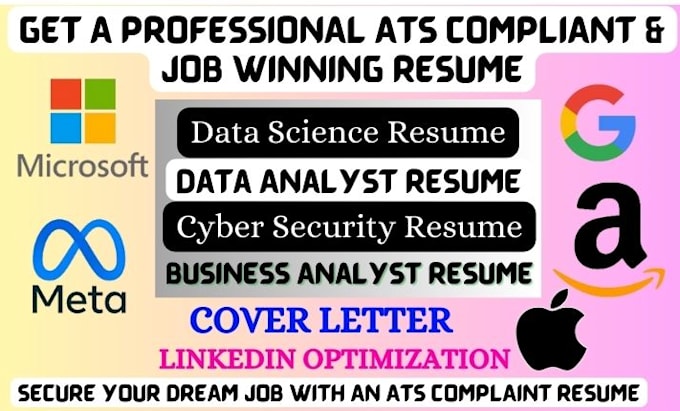 Gig Preview - Write a professional data science resume cyber security data analyst resume