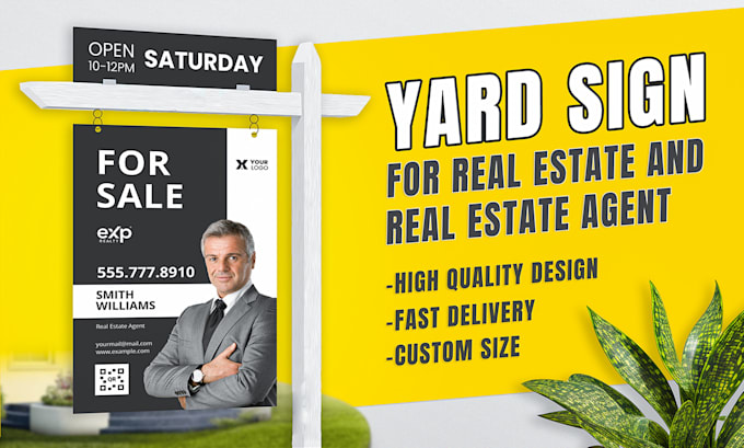 Gig Preview - Design yard sign, signage, brochure, flyer, social media post for real estate