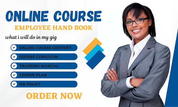 Gig Preview - Online course creation, employee handbook, policies and procedures policy manual