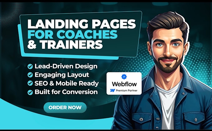 Bestseller - create a high converting landing page for coaches and trainers on webflow