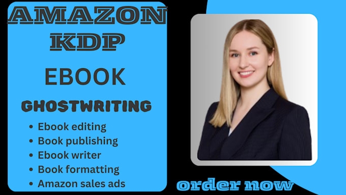 Gig Preview - Be your ebook, amazon KDP book, ebook ghostwriter