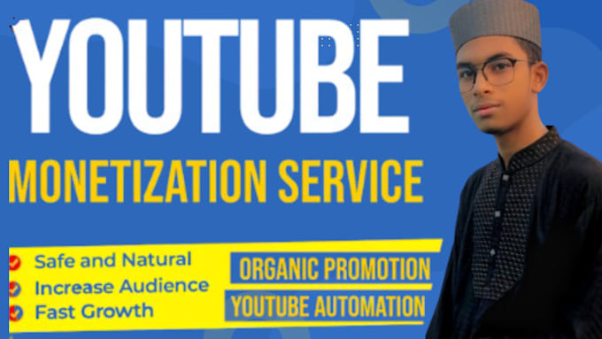 Gig Preview - Youtube monetization video promotion yt automation