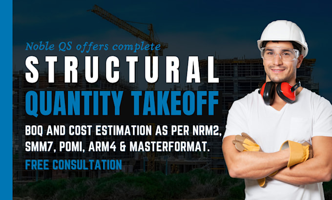 Gig Preview - Do quantity takeoff for structural works with planswift as per nrm2, pomi, arm4